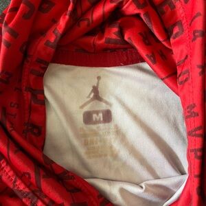 Red Jordan Graphic long sleeve Shirt Drifit with hoodie